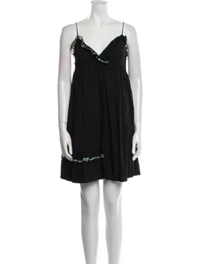 Pre-owned Vivetta V-neck Mini Dress In Black