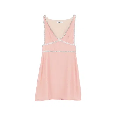 Vivetta V-neck Mini Dress In Pink