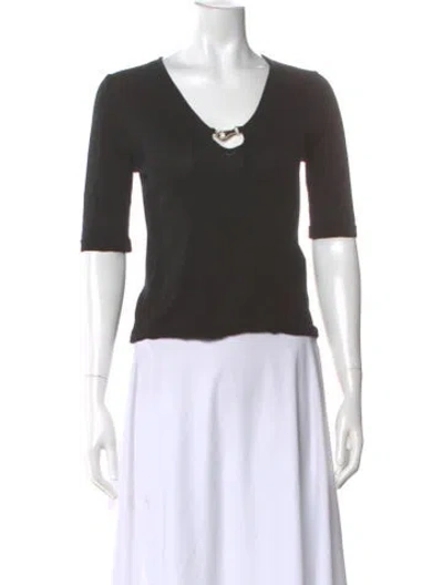 Pre-owned Vivetta V-neck Three-quarter Sleeve Top In Gray