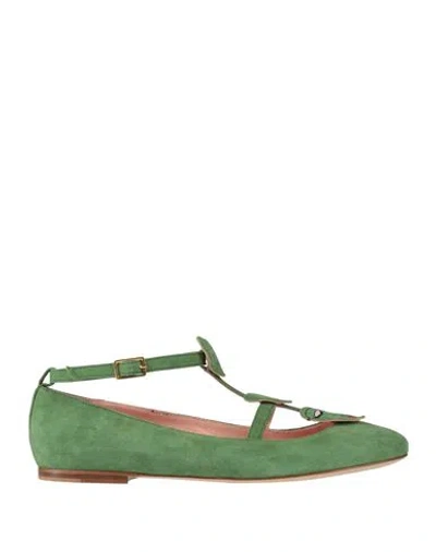 Vivetta Woman Ballet Flats Military Green Size 9 Leather