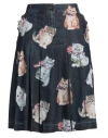 Vivetta Woman Midi Skirt Black Size 10 Cotton, Elastane In Blue