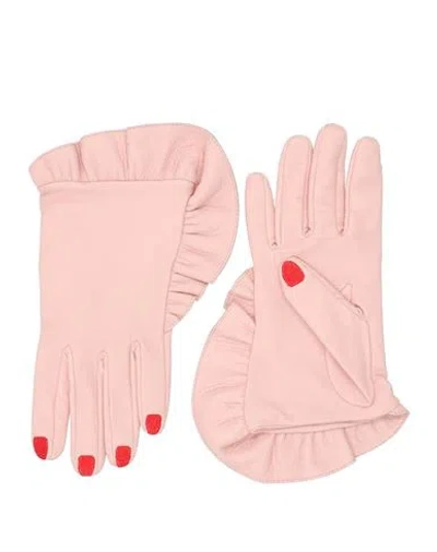 Vivetta Woman Gloves Pink Size 8.5 Calfskin
