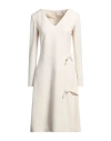 Vivetta Woman Midi Dress Ivory Size 6 Polyester, Elastane In White