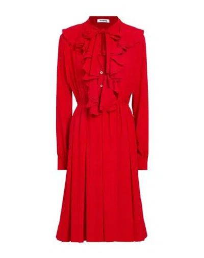 Vivetta Woman Midi Dress Red Size 6 Acetate, Silk