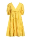 Vivetta Woman Midi Dress Yellow Size 10 Cotton, Elastane In Yellow