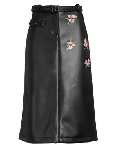 Vivetta Woman Midi Skirt Black Size 6 Polyurethane, Polyester