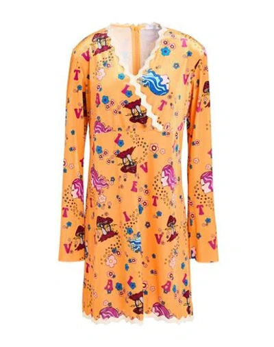 Vivetta Woman Mini Dress Orange Size 2 Polyester, Elastane