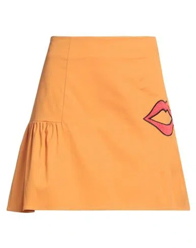 Vivetta Woman Mini Skirt Apricot Size 2 Cotton, Elastane