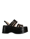 Vivetta Woman Sandals Black Size 8 Leather In Black