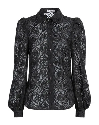 Vivetta Woman Shirt Black Size 10 Polyester