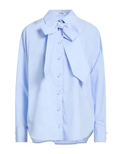 Vivetta Woman Shirt Light Blue Size 8 Cotton