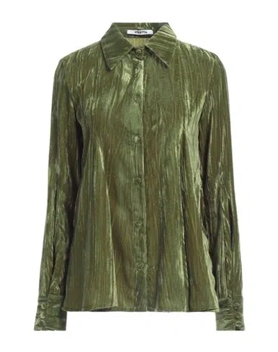 Vivetta Woman Shirt Military Green Size 10 Polyester