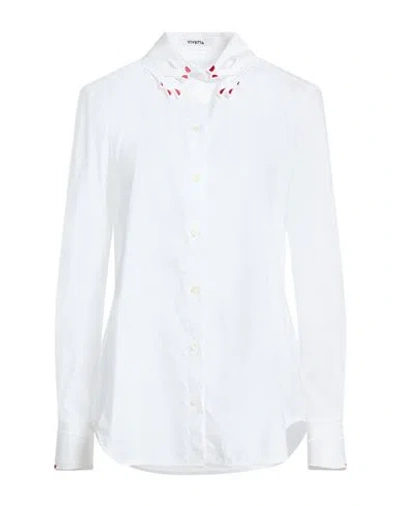 Vivetta Woman Shirt White Size 10 Cotton, Elastane
