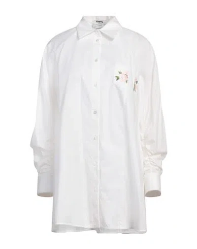 Vivetta Sustainable Woman Shirt White Size 6 Cotton, Elastane