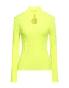 Vivetta Woman Turtleneck Lime Green Size S Wool, Acrylic In Green