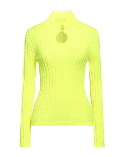 Vivetta Woman Turtleneck Lime Green Size S Wool, Acrylic