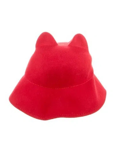 Pre-owned Vivetta Wool Bucket Hat W/tags In Red