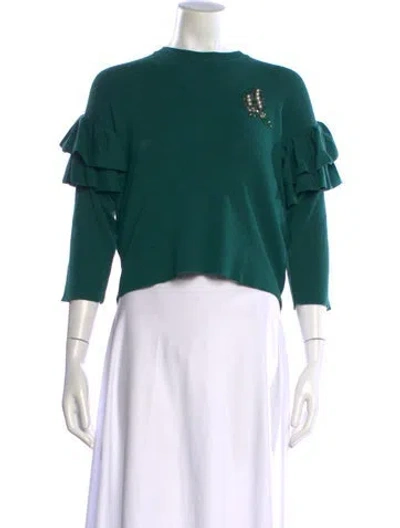 Pre-owned Vivetta Wool Crew Neck Top In Green