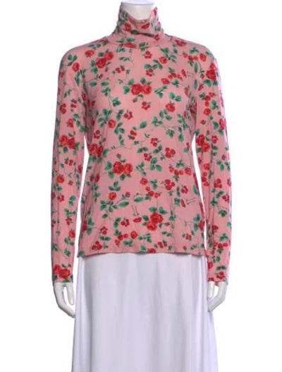 Pre-owned Vivetta Wool Floral Print Top In Pink