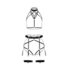 Vivi Leigh London Women's Black Elastic Harness Lingerie Set In Black