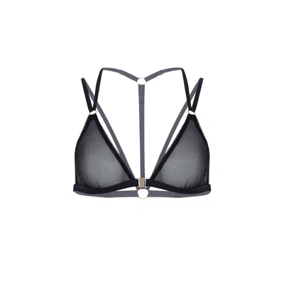 Vivi Leigh London Women's Black Soft Mesh Triangle Bralette