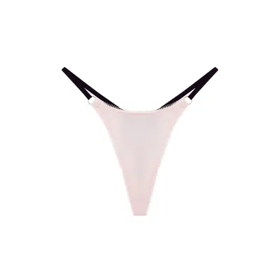 Vivi Leigh London Women's Pink / Purple Blush Pink Silk Jersey Thong In Pink/purple