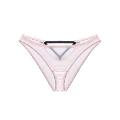 Vivi Leigh London Women's Pink / Purple Mesh Cut-out Briefs - Blush Pink In Pink/purple