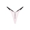 Vivi Leigh London Women's Pink / Purple Mesh Strappy Thong- Blush Pink In Pink/purple