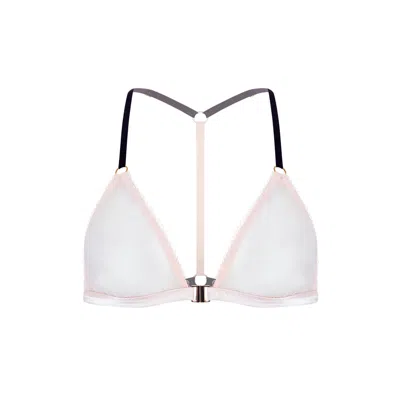 Vivi Leigh London Women's Pink / Purple Soft Mesh Triangle Bralette-blush Pink In Pink/purple