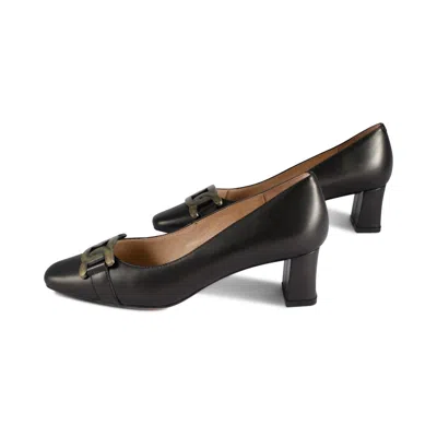 Viviamos Women's Honor Leather Heel In Black
