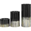 Vivian Lune Home 3-piece Metal Candleholder Set In Black