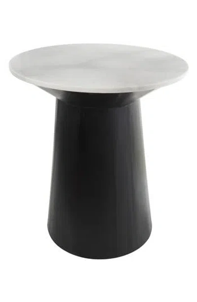 Vivian Lune Home Black Marble Accent Table In Animal Print