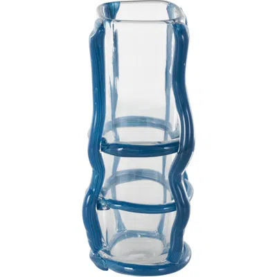 Vivian Lune Home Blue Recycled Glass Vase