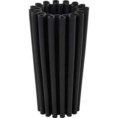 Vivian Lune Home Ceramic Vase In Black