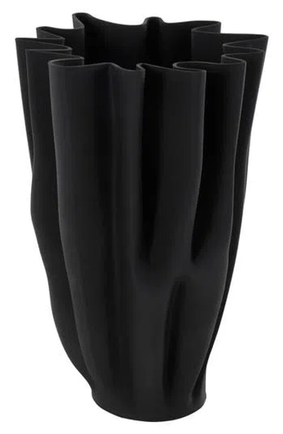 Vivian Lune Home Ceramic Vase In Black