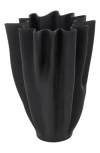 Vivian Lune Home Ceramic Vase In Black