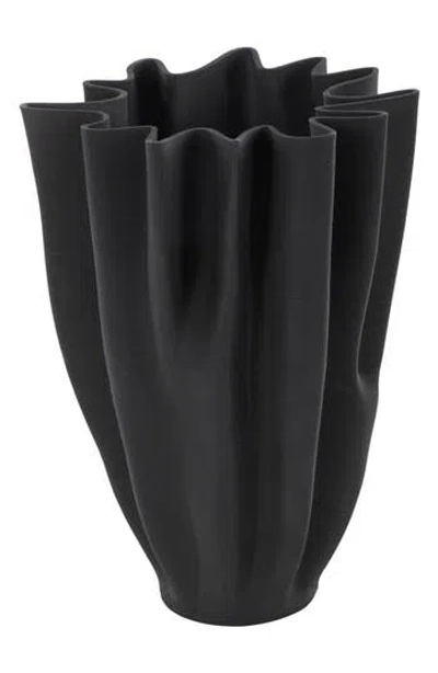 Vivian Lune Home Ceramic Vase In Black