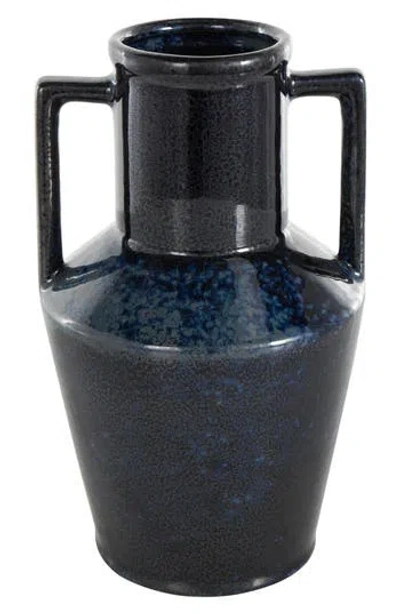 Vivian Lune Home Dark Blue Ceramic Vase