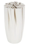 Vivian Lune Home Fluted Ceramic Vase In White
