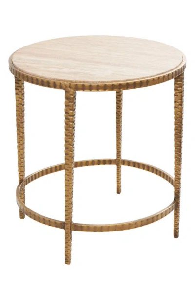 Vivian Lune Home Marble Accent Table In Brown