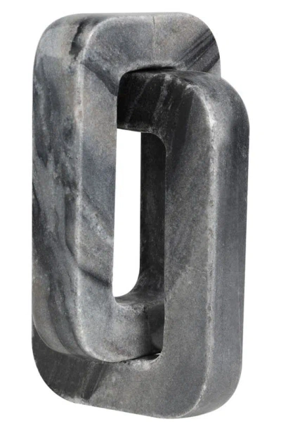 Vivian Lune Home Marble Chain Sculpture In Grey