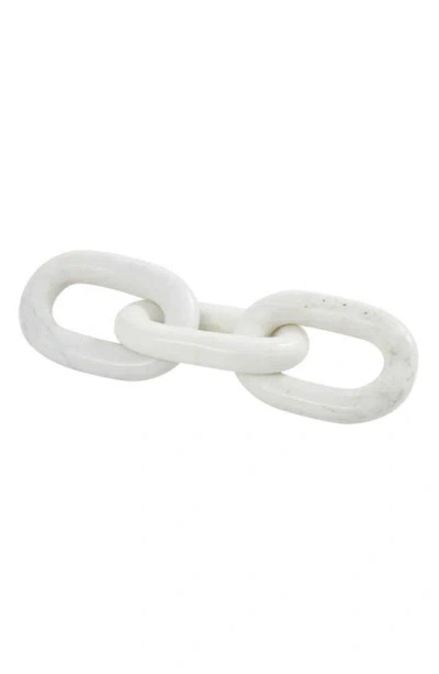 Vivian Lune Home Marble Chain Sculpture In White