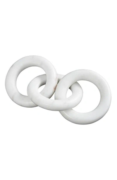 Vivian Lune Home Marble Rope Sculpture In White