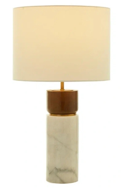 Vivian Lune Home Marble Table Lamp In White