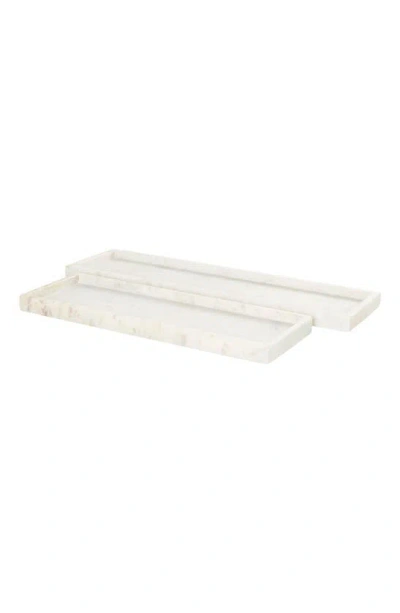 Vivian Lune Home Marble Tray In White