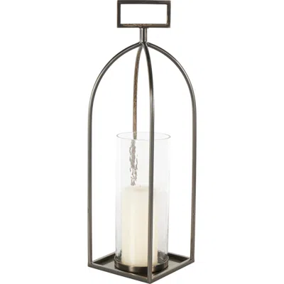 Vivian Lune Home Metal Candle Lantern In Silver