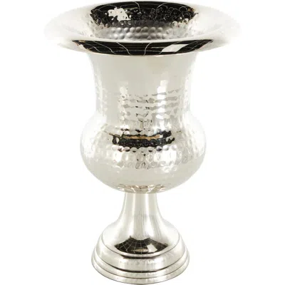 Vivian Lune Home Metal Vase In Silver