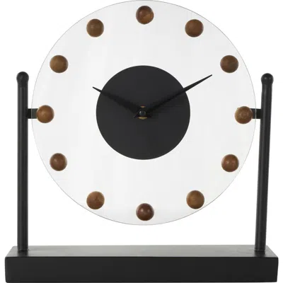 Vivian Lune Home Modern Black Metal Clock