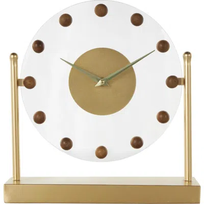 Vivian Lune Home Modern Black Metal Clock In Gold