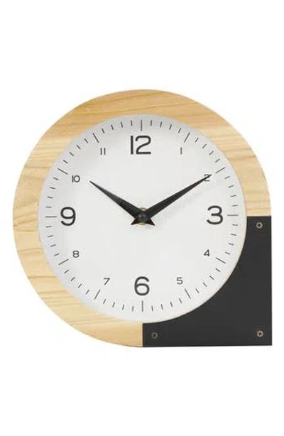 Vivian Lune Home Modern Light Brown Wood Clock
